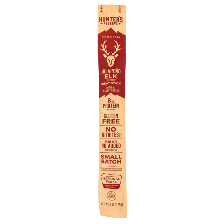 Elk Jalapeno 9 oz. Trail Meat Stick by Hunter's Reserve Elk Jalapeno 9 oz. Trail Meat Stick by Hunter's Reserve