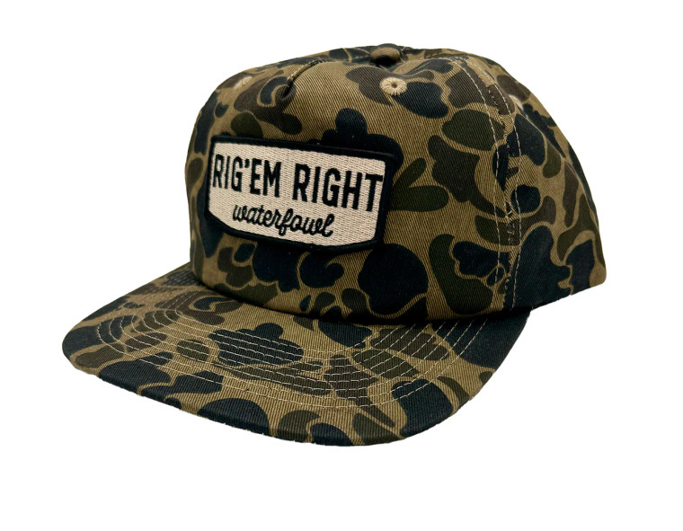 Old School Camo Pinch Front Unstructured Hat by Rig Em Right