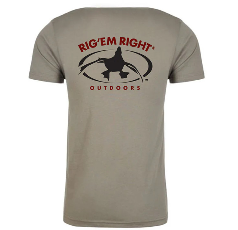 Logo Tee in Gray by Rig Em Right