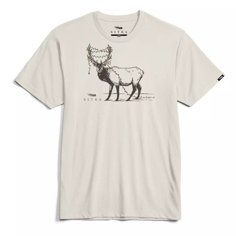 Men's Deer Strung Up Christmas Lights Tee by Sitka