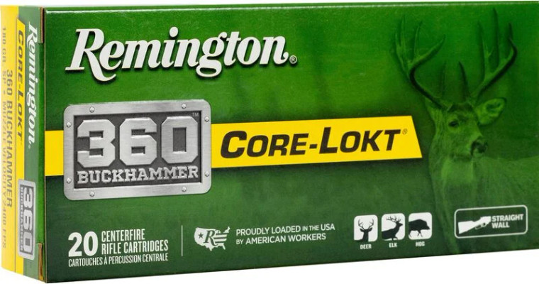Remington Core Lokt 2,400 fps 360 Buckhammer 180 Grain Soft Point Rifle Ammunition