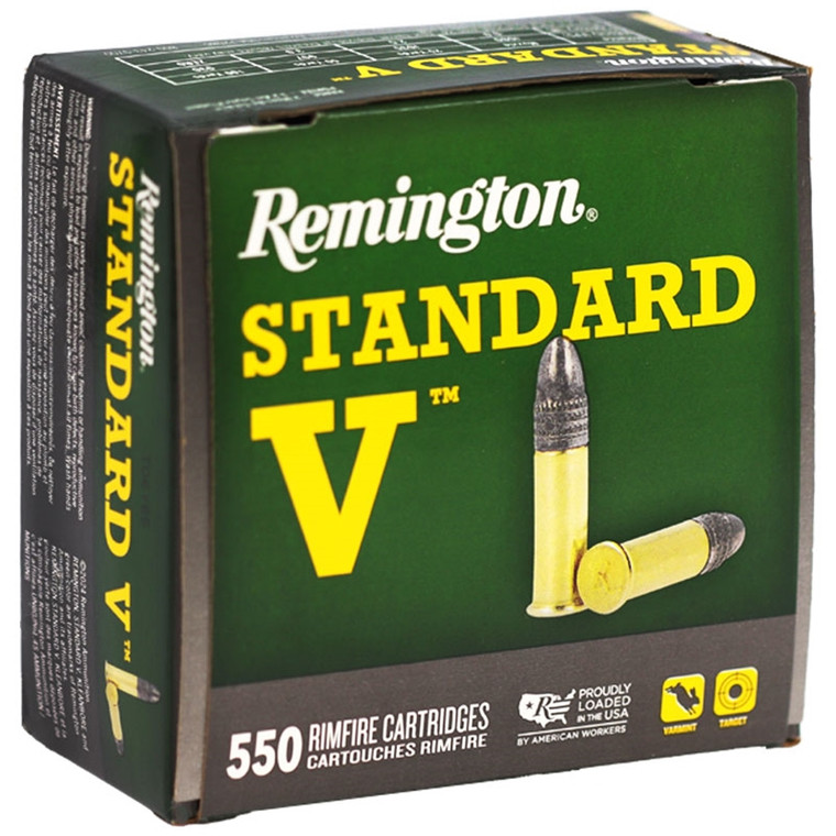 Remington Standard V 1,080 fps 22 Long Rifle 38 Grain Lead Round Nose Rimfire Ammunition