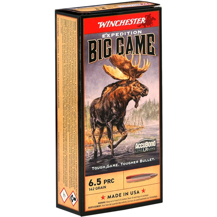 Winchester Expedition Big Game 3,020 fps 6.5 Precision Rifle Cartridge 142 Grain Accubond Long Range Polymer Tip Rifle Ammunition