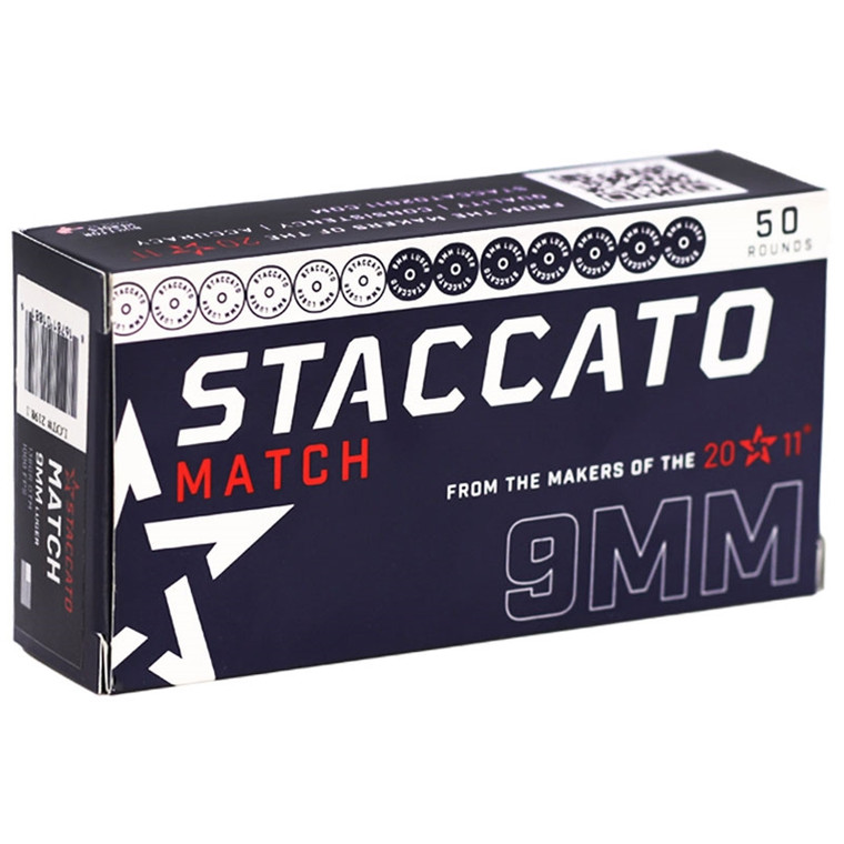 Staccato Match 1,000 fps 9mm 136 Grain Open Tip Match Handgun Ammunition