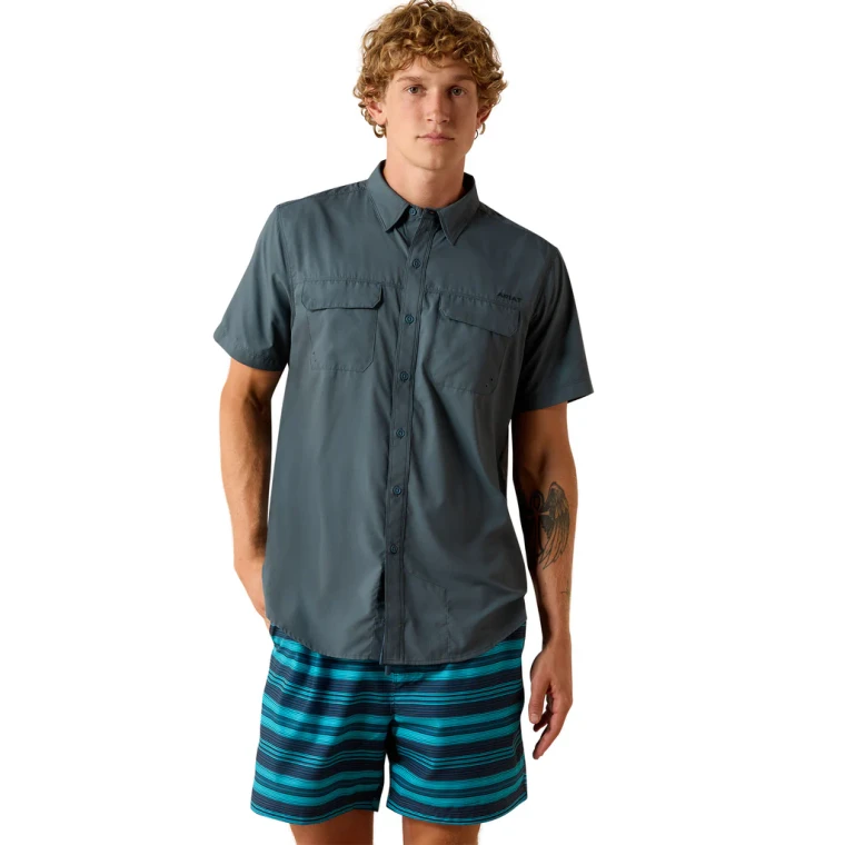 Men's VentTek Outbound Fitted Short Sleeve Button Up Shirt by Ariat