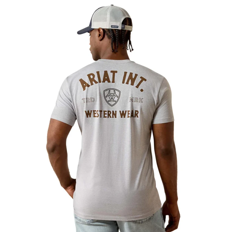Men's Outline Shop Gray Short Sleeve Tee Shirt by Ariat