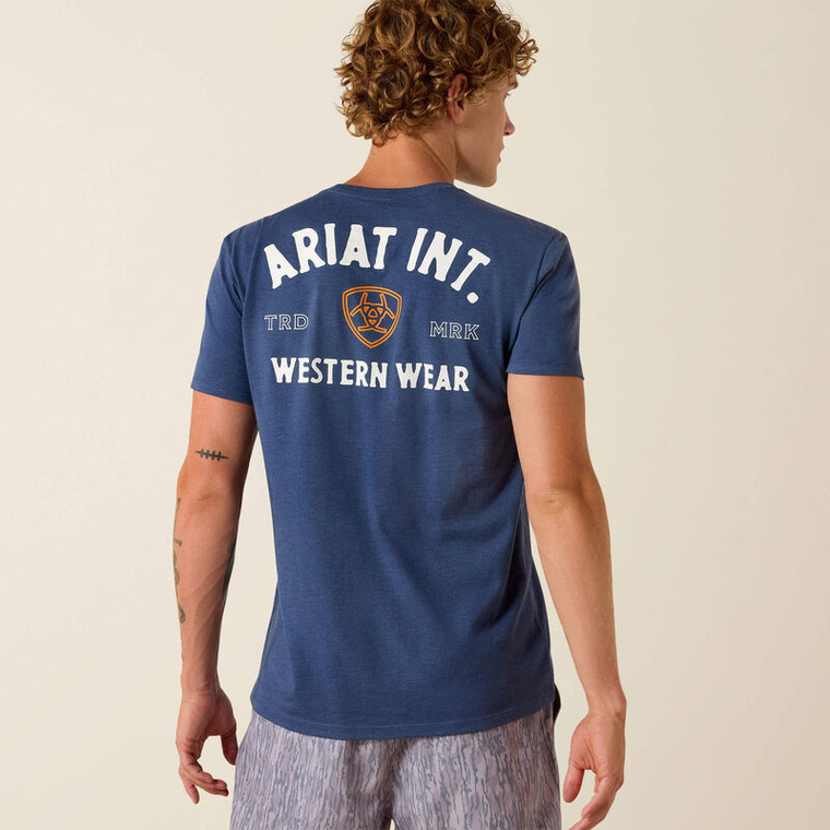 Outline Shop Short Sleeve Tee Shirt in Navy by Ariat