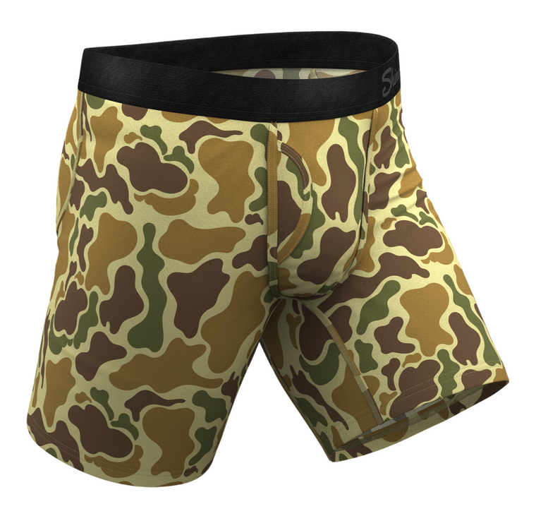 Men's The Chameleon Long Leg Ball Hammock Duck Camo Boxers by Shinesty