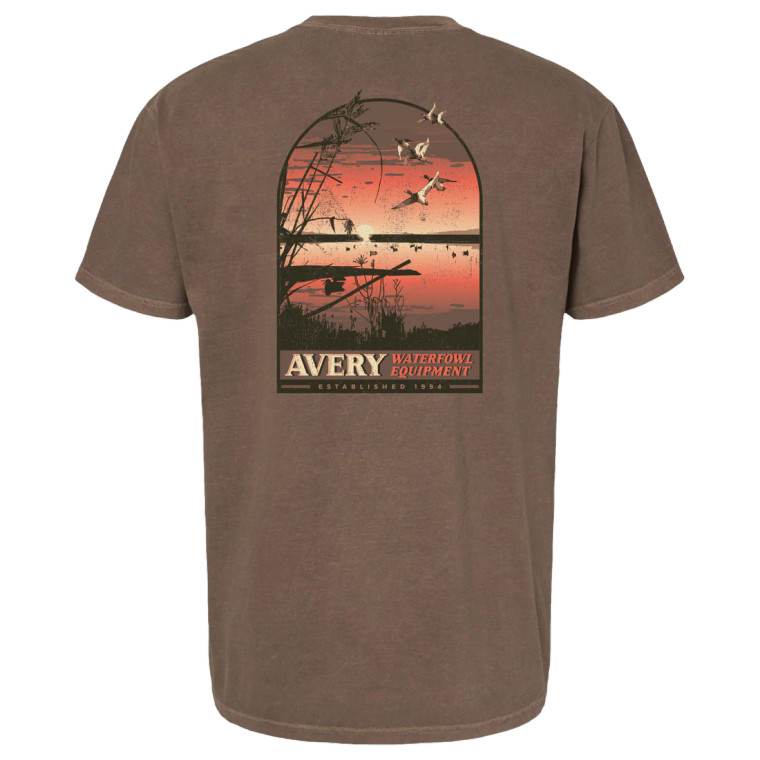 Men's Sunrise Flight Short Sleeve Graphic Tee Shirt by Avery