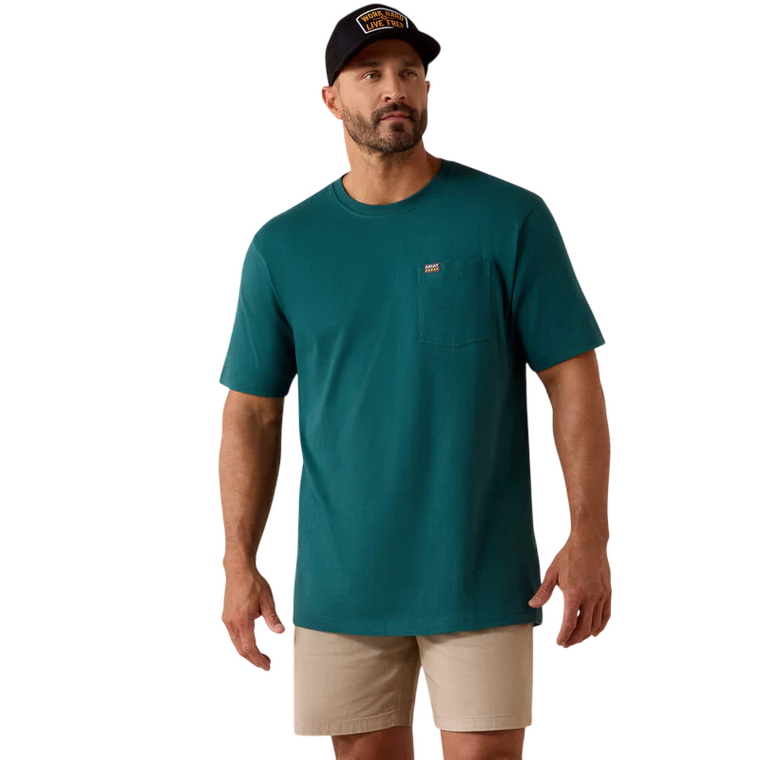 Men's Rebar Cotton Strong Short Sleeve Pocket Tee Shirt by Ariat