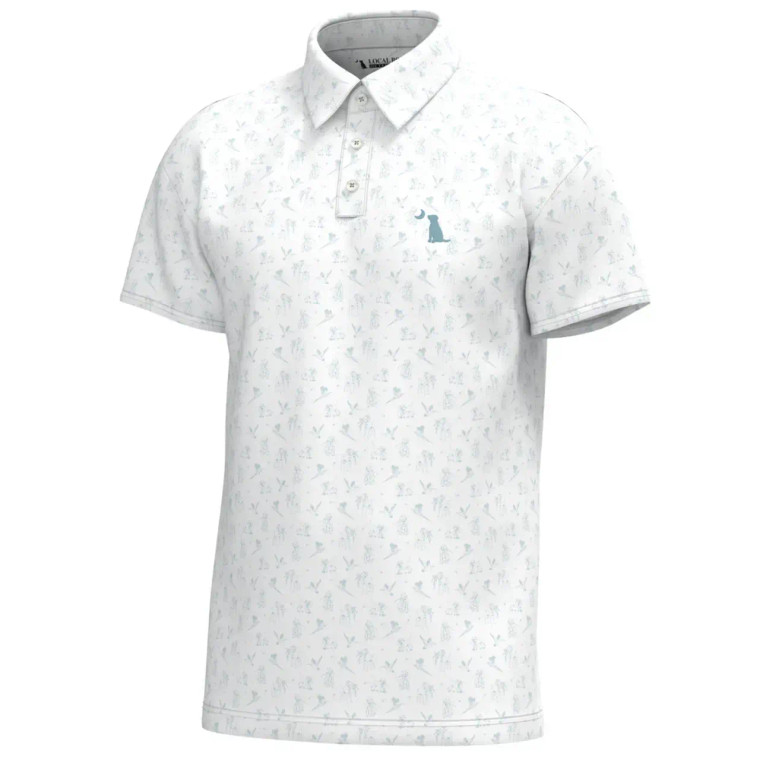 Men's Retreiver Pattern Dirty Myrtle Polo Tee Shirt by Local Boy