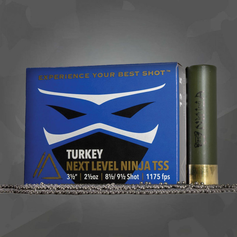 Apex Turkey Ninja Next Level 1175fps 12 Gauge 3 1/2" 2-1/2oz #8.5x#9.5 TSS Shotgun Ammunition