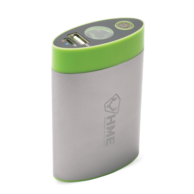 Hand Warmer 4,400 MAH Rechargeable Battery with Built in Flashlight by HME