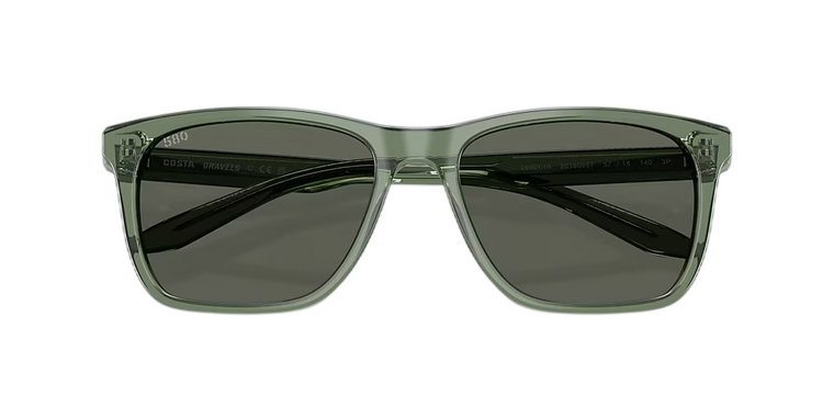 Gravels Algae Green Sunglasses with Gray Polarized Glass Lenses by Costa Del Mar