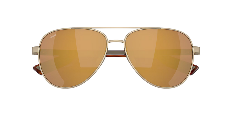 Peli Sunglasses with Brushed Gunmetel Frames and Gold Mirror Polarized Glass Lenses by Costa Del Mar
