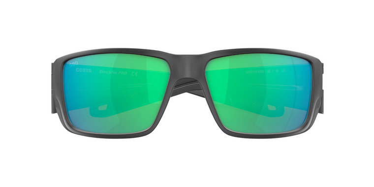 Blackfin Pro Sunglasses with Matte Black Frames and Green Mirror Polzarized Glass Lenses by Costa Del Mar