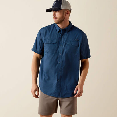 Printed VentTEK Outbound Classic Fit Short Sleeve Shirt in Navy by Ariat