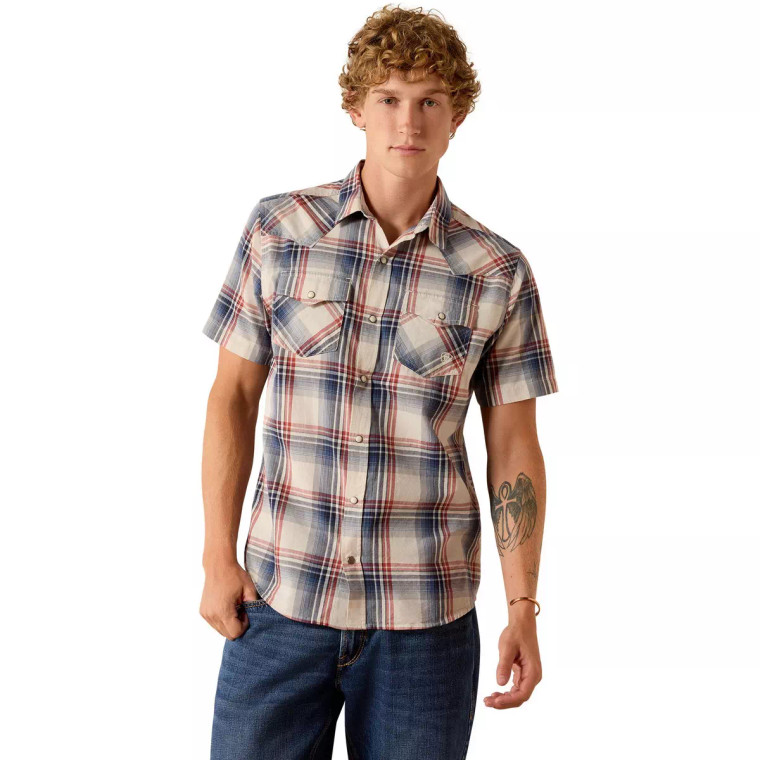 Retro Haines Fitted Snap Button Up Short Sleeve Shirt by Ariat