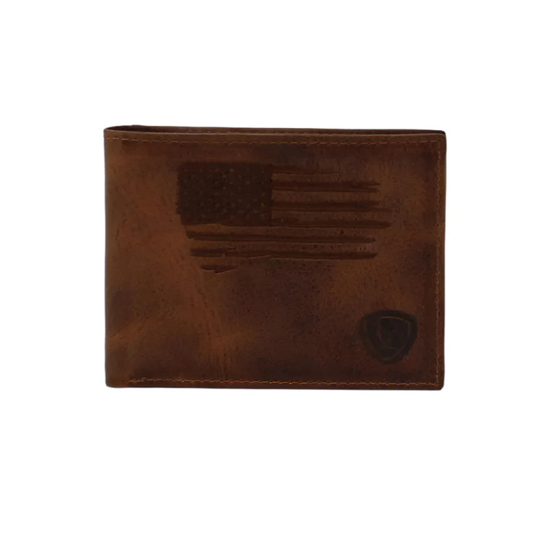 Brown USA Flag Bifold Wallet by Ariat