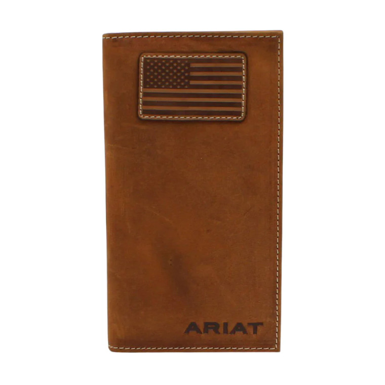 Brown USA Patch Checkbook Wallet by Ariat