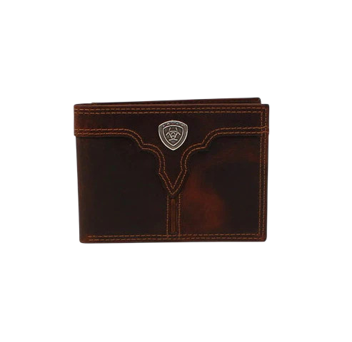 Brown Center Bump Shield Bifold Wallet by Ariat