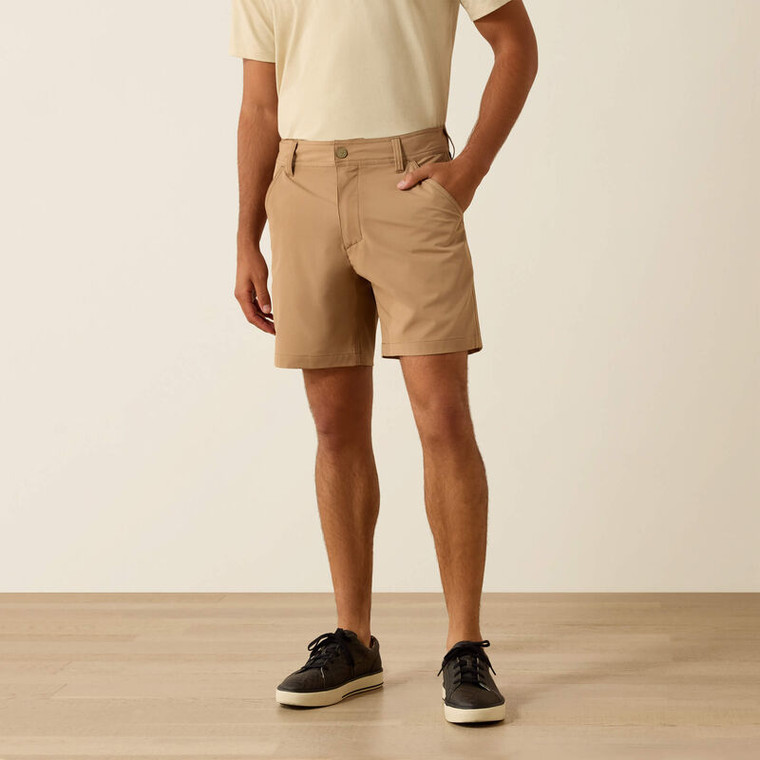 Mens Tek 7" Shorts in Silver Mink / Tan by Ariat