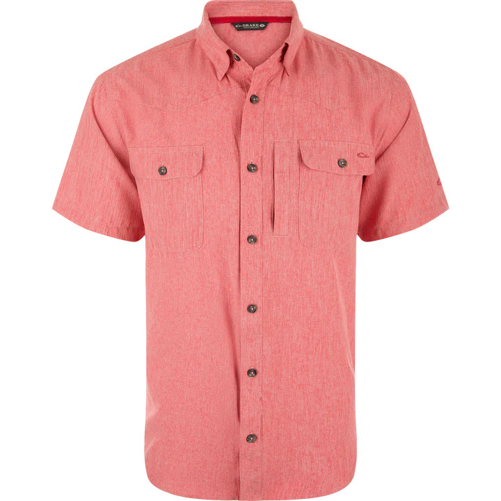 Cinco Ranch Chambray Short Sleeve Shirt by Drake