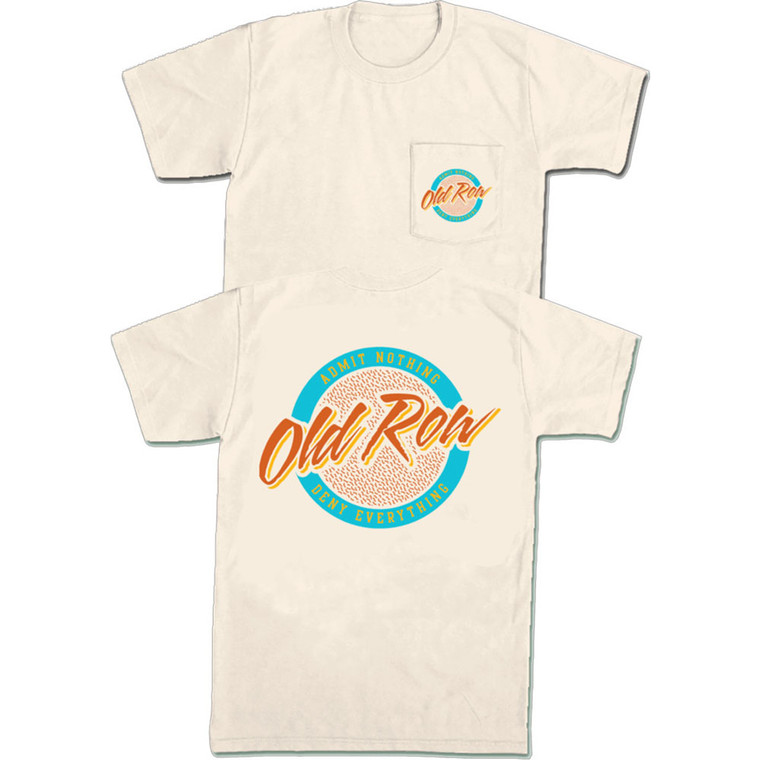 Circle Logo Pocket Short Sleeve Tee Shirt in Ivory by Old Row