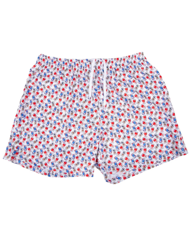 Boozy Swim Trunks in White by Old Row