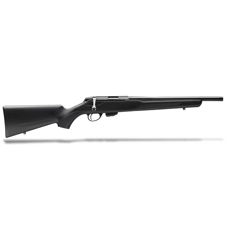T1X 22lr Bolt Action Rifle with 16 Inch Threaded Barrel in Black Synthetic Stock by Tikka