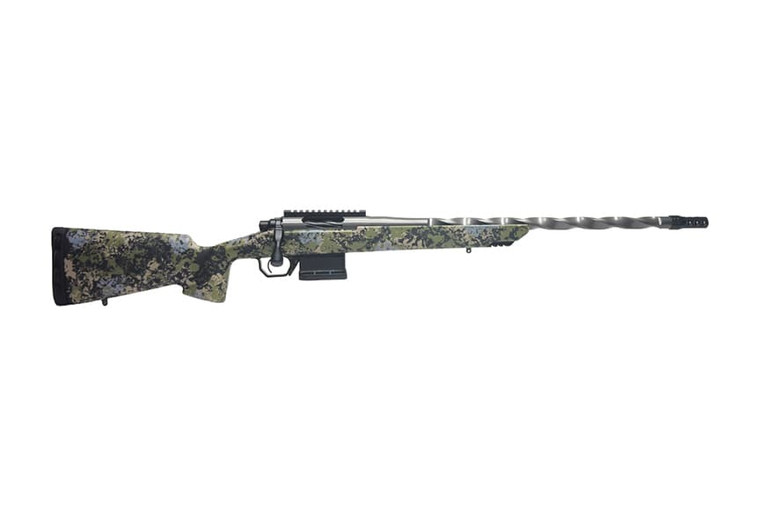 Vandal X 22 Creedmoor Bolt Action Rifle with 18 Inch Titanium Cerakote Spiral Fluted Barrel in Sagebrush Iota x Carbon Fiber Stock by Horizon