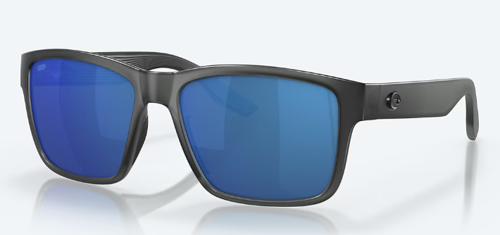 Paunch Sunglasses with Matt Smoke Crystal Frames and 580P Blue Mirror Lenses by Costa Del Mar