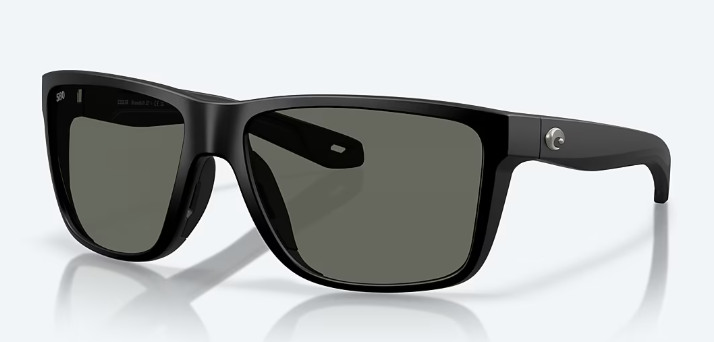 Broadbill II Sunglasses with Matte Black Frames and 580P Gray Lenses by Costa Del Mar