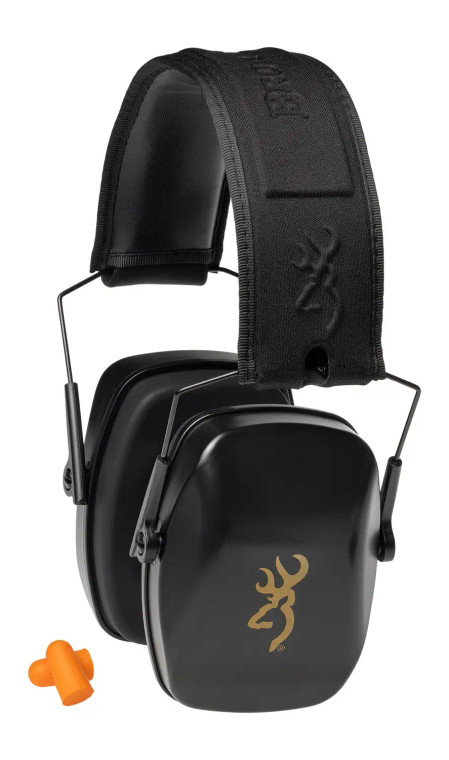 Buck Mark III Hearing Protection Ear Muffs in Black/Gold by Browning