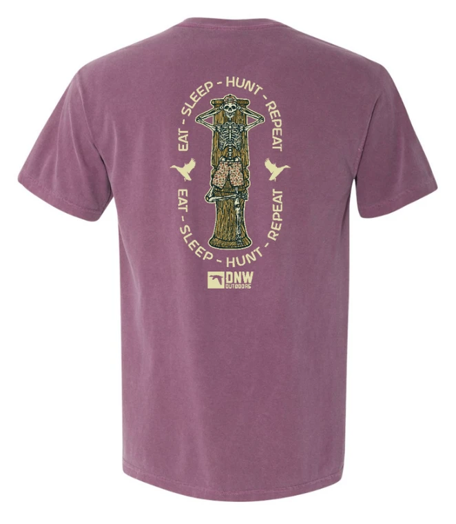 DNW Outdoors Eat Sleep Hunt Repeat Comfort Colors pocket tee
