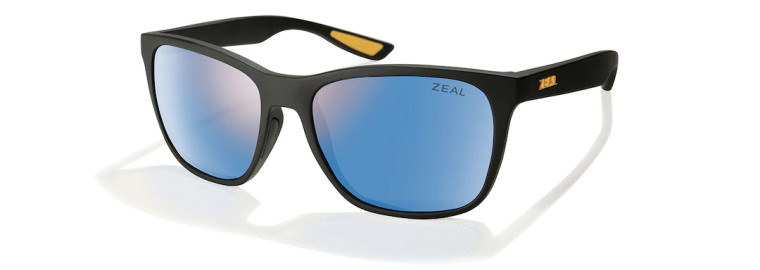 Fremont Sunglasses with Matte Black Frames and Horizon Blue Lenses by Zeal