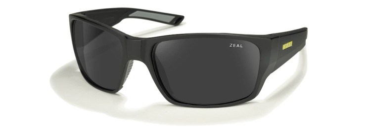 Bucktail Sunglasses with Matte Black Frames and Dark Grey Lenses by Zeal