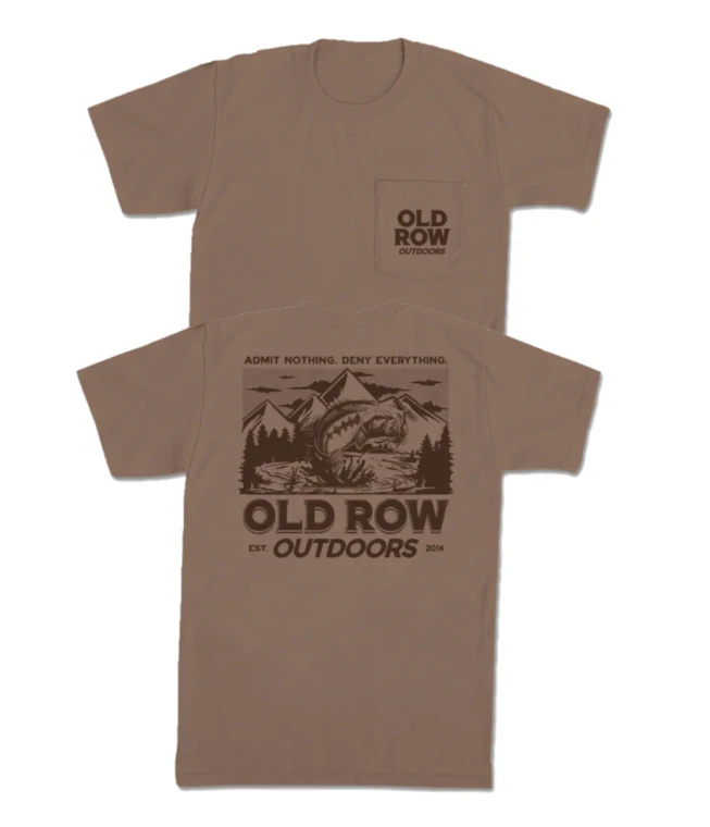 Men's Bass Mountain Short Sleeve Pocket Graphic Tee Shirt by Old Row
