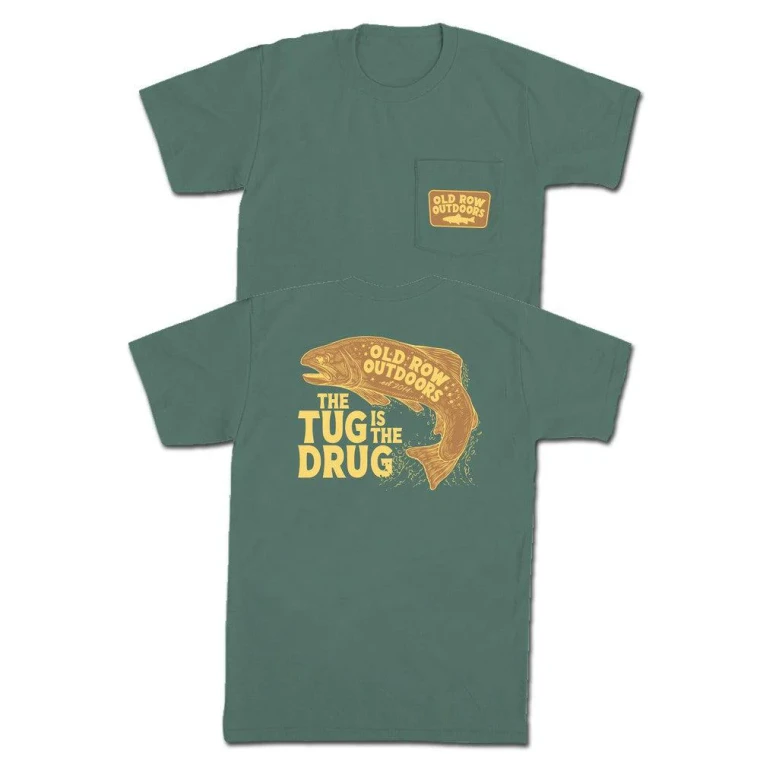 Tug is the Drug Trout Short Sleeve Pocket Tee Shirt by Old Row