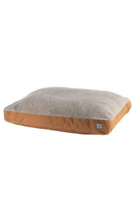 Rectangular Brown Sherpa Pillow Dog Bed by Carhartt