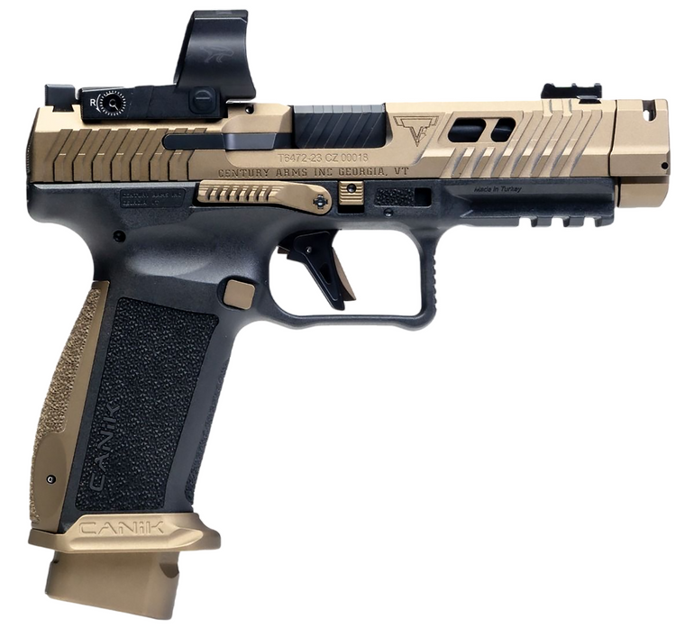 Canik TTI Combat 9mm Caliber 4.60" Barrel Bronze/Black Handgun with Optic