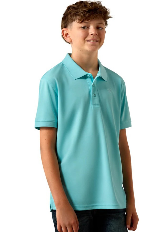 Youth TEK Angel Blue Short Sleeve Polo Shirt by Ariat