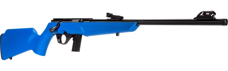 RB 22 Compact .22LR Bolt Action Rifle 16.5 Inch Threaded Barrel in Blue Stock by Rossi