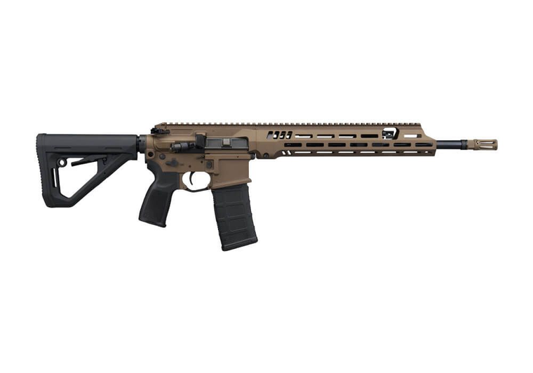 SIG516 G3 5.56 Semi Auto Rifle with 16 Threaded Barrel and Flash Hider Compensator in Bronze Cerakote Finish by SigSauer