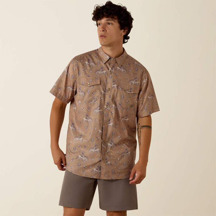 Printed VentTEK Western Fitted Snap Short Sleeve Shirt by Ariat