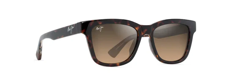 Hanohano Sunglasses with Shiny Dark Havana and Trans Yellow Frames with HCL Bronze Lens by Maui Jim