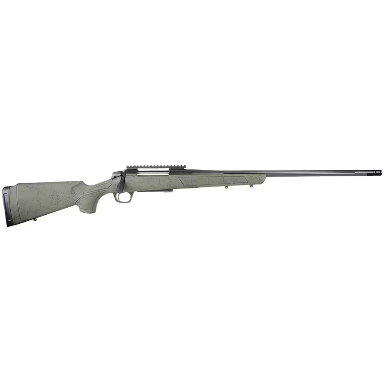 Cascade XT 7mm PRC Bolt Action Rifle with 24 Inch Fluted Threaded Barrel and Brake in Black and Green Web Stock by CVA