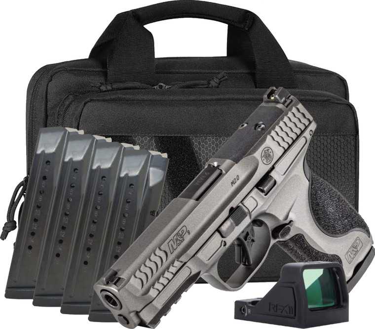 Smith & Wesson MP9 M2.0 9mm Caliber 4.25" Barrel Semi Auto Metal Carry On Handgun Bundle