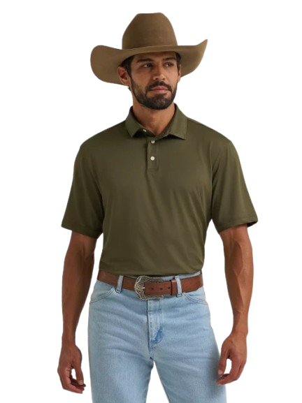 Performance Polo Shirt-Olive Night By Wrangler