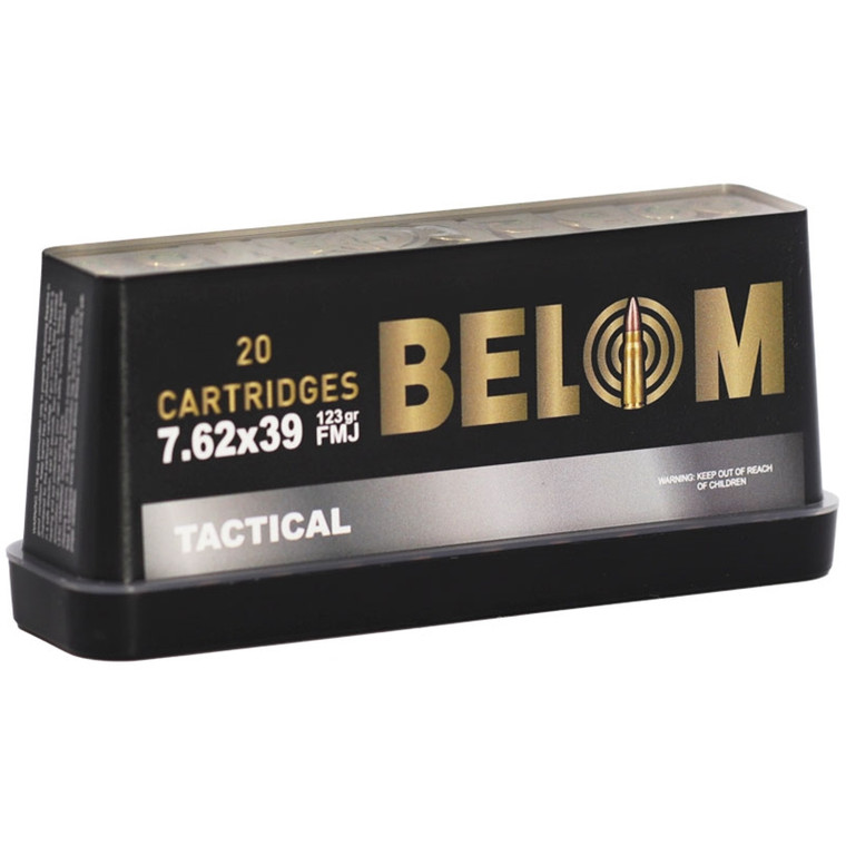 Belom Tactical 2,350 fps 7.62x39mm 123 Grain Full Metal Jacket Rifle Ammunition